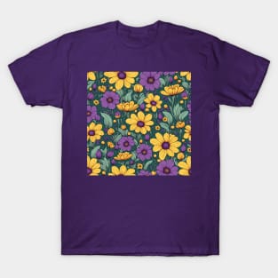 Purple and Yellow Flowers T-Shirt